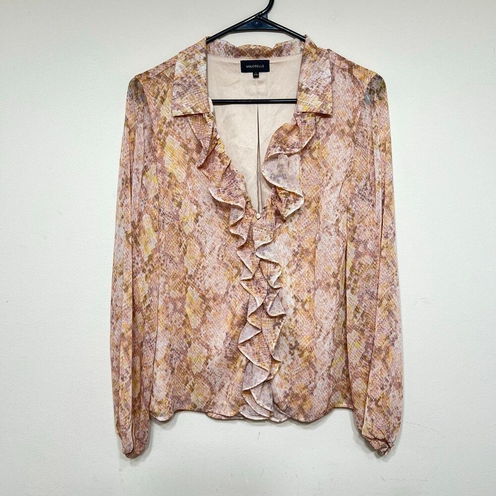 Majorelle Marina Snake Print Chiffon Blouse Small Women